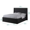 GRADE A2 - Safina Kingsize Wing Back Ottoman Bed with Stud Detailing in Woven Charcoal Grey