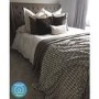 GRADE A1 - Safina Double Wing Back Bed with Stud Detail in Woven Charcoal Grey