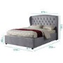 GRADE A1 - Safina Wing Back King Size Ottoman Bed in Grey Velvet