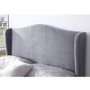 GRADE A1 - Safina Wing Back King Size Ottoman Bed in Grey Velvet