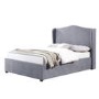 GRADE A1 - Safina Wing Back King Size Ottoman Bed in Grey Velvet