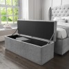 GRADE A2 - Safina Ottoman Storage Box in Grey Velvet