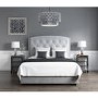 GRADE A1 - Safina Wing Back Double 
Ottoman Bed in Silver/Grey Velvet