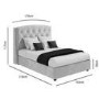 GRADE A1 - Safina King Size 
Wing Back Ottoman Bed in Silver Grey Velvet