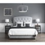 GRADE A1 - Safina King Size 
Wing Back Ottoman Bed in Silver Grey Velvet