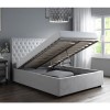 GRADE A2 - Safina Rolltop King Size Ottoman Bed in Silver/Grey Velvet