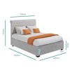 GRADE A1 - Safina Rolltop Double Ottoman Bed in Silver/Grey Velvet