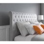 GRADE A1 - Safina Rolltop King Size Ottoman Bed in Silver/Grey Velvet