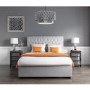 GRADE A1 - Safina Rolltop King Size Ottoman Bed in Silver/Grey Velvet