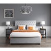 GRADE A1 - Safina Rolltop Double Ottoman Bed in Silver/Grey Velvet