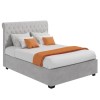 GRADE A2 - Safina Rolltop King Size Ottoman Bed in Silver/Grey Velvet