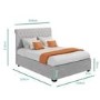 GRADE A1 - Safina Rolltop King Size Ottoman Bed in Silver/Grey Velvet