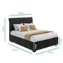 Safina Rolltop Double Ottoman Bed in Dark Grey Velvet