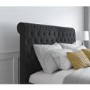GRADE A1 - Safina Rolltop King Size Ottoman Bed in Dark Grey Velvet