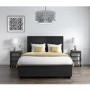 Safina Rolltop Double Ottoman Bed in Dark Grey Velvet
