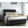 Safina Rolltop Double Ottoman Bed in Dark Grey Velvet