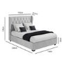 GRADE A1 - Safina Diamante Wing Back Double Ottoman Bed in Silver Grey Velvet