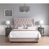 GRADE A1 - Safina Diamante Wing Back Double Ottoman Bed in Light Pink Velvet