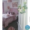 Pink Velvet Double Ottoman Bed with Diamante Headboard - Safina