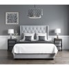 GRADE A1 - Safina King Size Buttoned Wing Back Ottoman Bed in Silver Grey Velvet