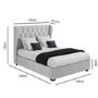 GRADE A1 - Safina Buttoned Wing Back Double Ottoman Bed in Silver/Grey Velvet