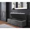 GRADE A1 - Safina Velvet Storage Blanket Box in Grey with Stud Detail