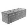 GRADE A2 - Grey Velvet Ottoman Blanket Box with Stud Detail - Safina