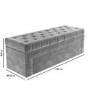 GRADE A2 - Grey Velvet Ottoman Blanket Box with Stud Detail - Safina