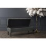 GRADE A1 - Safina Ottoman Storage Bench in Grey Velvet with Bolster Cushions