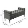 GRADE A1 - Safina Ottoman Storage Bench in Grey Velvet with Bolster Cushions