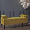 GRADE A1 - Safina Green Velvet Ottoman Storage Bench in with Bolster Cushions