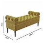 Safina Ottoman Storage Bench in Olive Green Velvet with Bolster Cushions