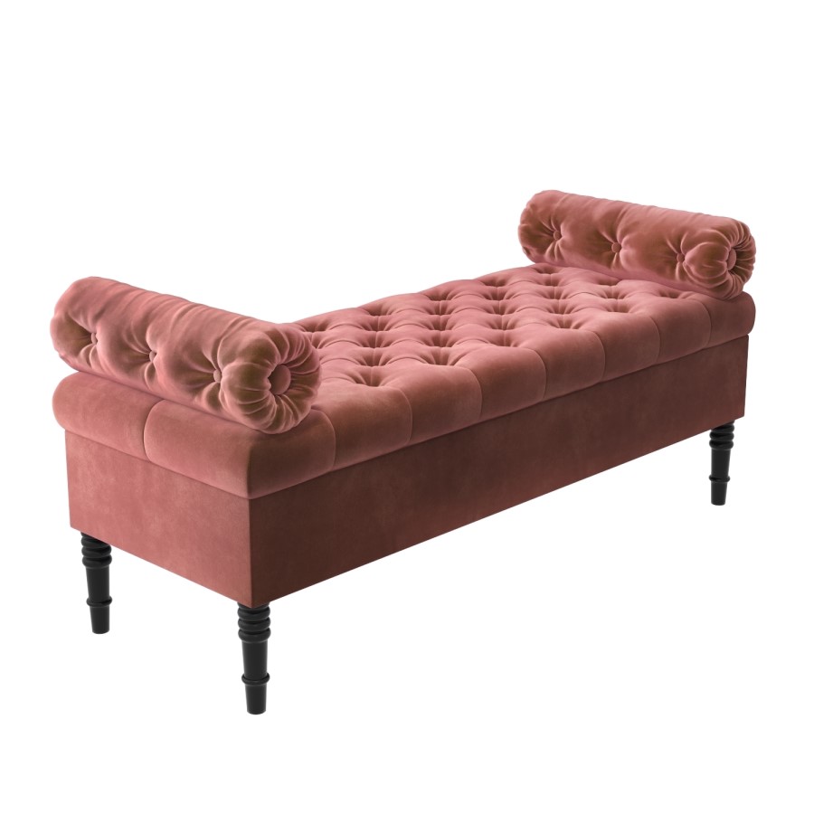 Safina Hall Storage Bench in Blush Pink Velvet