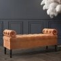 Safina Ottoman Storage Bench in Burnt Orange Velvet with Bolster Cushions