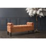 Safina Ottoman Storage Bench in Burnt Orange Velvet with Bolster Cushions