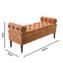 Safina Ottoman Storage Bench in Burnt Orange Velvet with Bolster Cushions