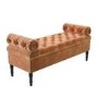 Safina Ottoman Storage Bench in Burnt Orange Velvet with Bolster Cushions