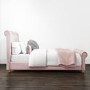 Pink Velvet Double Chesterfield Sleigh Bed Frame - Safina