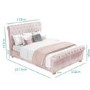 Pink Velvet Double Chesterfield Sleigh Bed Frame - Safina