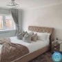 GRADE A2 - Safina Roll Top Double Sleigh Bed in Baby Pink Velvet