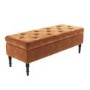Safina Hallway Storage Bench in Burnt Orange Velvet