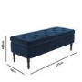 GRADE A1 - Safina Blue Velvet Ottoman Storage Bench with Button Detail