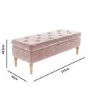 Pink Velvet Ottoman Storage Bench - Safina