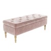 GRADE A1 - Safina Ottoman Storage Bench in Baby Pink Velvet with Button Detail