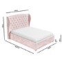 GRADE A1 - Safina Wing Back Double Ottoman Bed in Baby Pink Velvet
