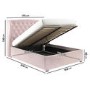 ONLY OPENED - Safina King Size Wing Back Ottoman Bed in Baby Pink Velvet