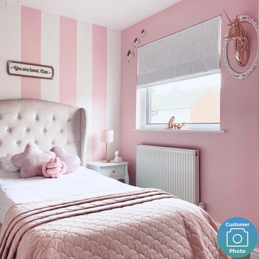 GRADE A2 - Safina Wing Back Single Bed in Baby Pink Velvet with Underbed Drawer