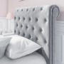 GRADE A1 - Safina Roll Top Single Sleigh Bed in Grey Velvet