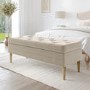 Beige Fabric End-of-Bed Ottoman Storage Bench - Safina