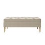 Beige Fabric End-of-Bed Ottoman Storage Bench - Safina